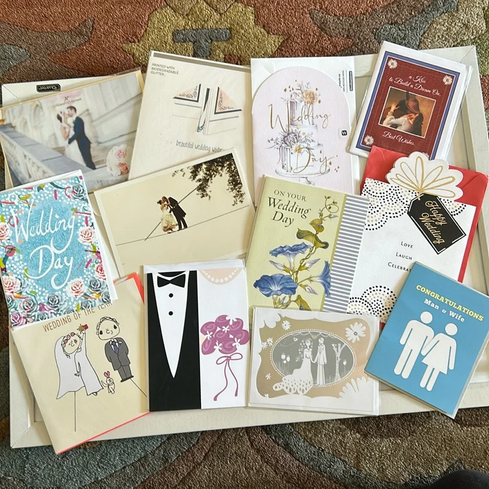Lot of 12 Wedding Themed Cards (Bundle of 12 cards / new) 🤵⛪👰